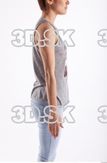 Arm flexing photo references of Molly gray woman singlet 0011